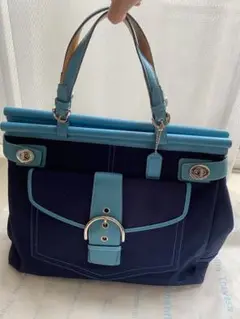 COACH ハンドバッグ レディース 9367 ネイビー×ブルー