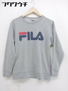 ◇ FILA フィラ フロントロゴ 長袖 スウェット トレーナー サイズM グレー メンズ