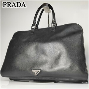 1スタ 【極美品】PRADA プラダ ビジネスバッグ ビジネス レザー ブリーフケース 黒 ブラック ハンドバッグ 手持ち ロゴ バッグ バック