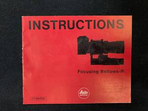 ライカ Leica Focusing Bellows-R ベローズ 接写用アタッチメント 1969年 使用説明書 英語版