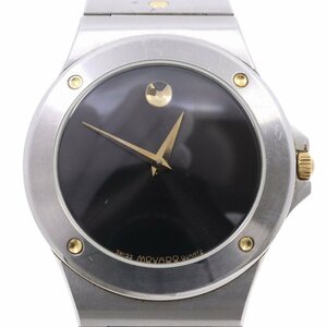 MOVADO モバード ミュージアムウォッチ クォーツ メンズ 腕時計 コンビ 黒文字盤 純正SSベルト 86 A2 877.2【いおき質店】