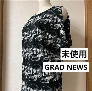 未使用◇GRAD NEWS◇グラッドニュース◇スカル オフショルダートップス