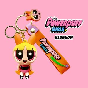 パワーパフガールズ マスコット キーホルダー ブロッサム デザイン The Powerpuff Girls アニメ キャラクター グッズ ストラップ 