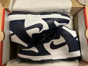 新品 NIKE DUNK HI RETRO champion ship navy 27.0cm ナイキ ダンクハイ ネイビー US9 27cm 白黒