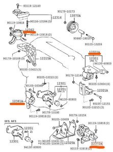 希少！純正未使用！ トヨタ MR-S ZZW30 エンジンマウント セット 00286-2