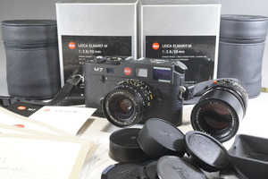 1円~【d490】Leica/ライカ M7 ブラッククロームボディ ■ELMARIT-M 1:2.8/28mm　■ELMARIT-M 1:2.8/90mm　説明書・レンズ箱付き