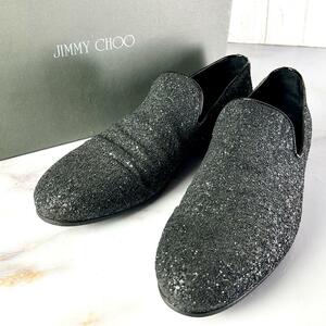 【良品】JIMMY CHOO ジミー チュウ　グリッター　スリッポン　シューズ　42.5サイズ（約27.5cm相当）