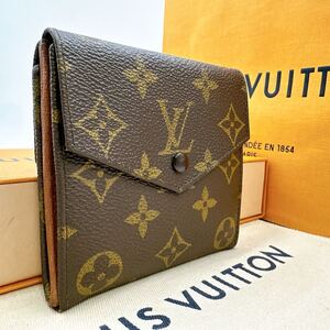 3828【ほぼ極美品】LOUIS VUITTON ルイヴィトン モノグラム ポルトモネ ビエ カルトクレディ 三つ折り財布 WホックM61660/8909AN