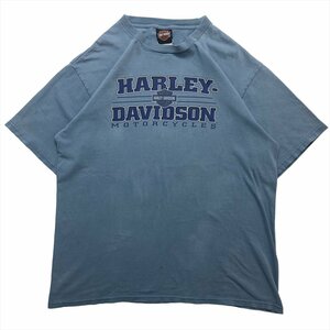 ハーレーダビッドソン Tシャツ 半袖 ブルー Harley-Davidson 古着 メンズ XL USA製 シンプル アメカジ ストリート クリーニング済み