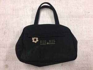 エル ELLE de ELLE 古着小物 レトロ オールド クラシック ハンドバッグ かばん 鞄 レディース チャーム付き 黒