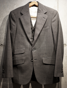 RRL ITALY製OLD BRITISH HOUNDTOOTH 3ピース スーツ 36S 一級技能士職人 全解体直し極上FIT&本切羽アップデート済/検 XS バッグ デニム 