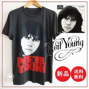 送料込 新品★ニールヤング 半袖 Tシャツ M★NEIL YOUNG & THE CRAZY HORSE/チャコールグレー/ロック/バンド/VINTAGE/ヴィンテージ/HERVEST