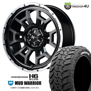 4本セット NITROPOWER H6 SLUG 20x8.5J 6/139.7 +20 SGG MONSTA MUD WARRIOR M/T 265/50R20 ホワイトレター プラド ハイラックス