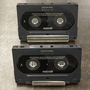 0211BT マクセル METALUD 50分 メタル 2本 カセットテープ/Two Maxell METALUD 50 Type IV Metal Position Audio Cassette