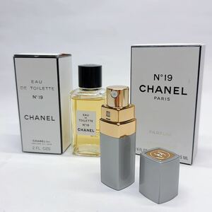 【S3】中古 CHANEL 香水 NO19 PARFUM EAU DE TOILETTE 7.5ml 2fl 1/4 fl