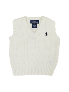 新品 アウトレット 42277 24M べイビーサイズ Vネック コットン ケーブル ニット ベスト polo ralph lauren ポロ ラルフ ローレン