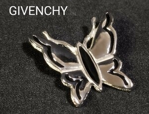 ★美品 ジバンシー バタフライ ブローチ アクセサリー シルバー ブランド レディース 女性用 蝶 蝶々 アゲハ GIVENCHY ピンバッジ