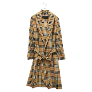 BURBERRY バーバリー ヴィンテージチェック ウール ガウンコート ブラウン 4548009