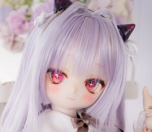 ＊きゃとろん＊DDH-01SW肌 ソフビ盛りカスタムヘッド ＋おまけアイ2種＋おまけ角　ドルフィードリーム MDD 難あり