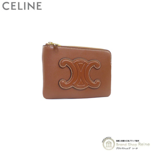 セリーヌ （CELINE） トリオンフ COIN＆Card Purse フック付き コイン カードポーチ カードケース 小銭入れ 10C66 TAN（新品）