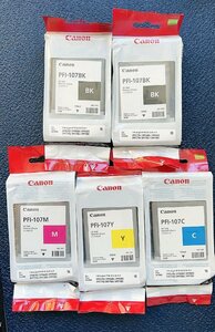 ★未開封★純正未使用Canonキャノン インクタンクPFI-107M PFI-107Y PFI-107BK PFI-107C 5点セット★9504