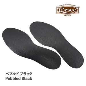 ★ウエスコ 純正▼レザー中敷▼ペブルド ブラック／サイズ 6／24~24.5cm▼レザーインソール／インサート／フットベッド▼WESCO USA製▼