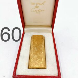 5AD198 1円〜 Cartier カルティエ ライター ゴールドカラー 87875K 元箱付き ブランド 喫煙具 中古 現状品 着火未確認