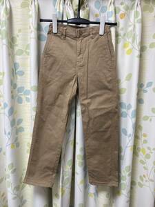 ユニクロ　キッズ　ウルトラストレッチソフトジーンズ（ファスナー付） KIDS 130 子供ズボン　BROWN 中古