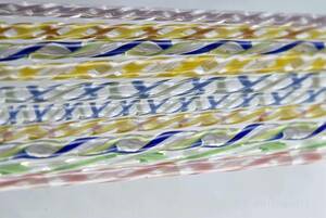 モレッティの細密なツイストガラス棒、ガラスレース棒（11211-467）レース棒 ＃ヒュージング ＃小物ガラス材料 ＃アクセサリー材料