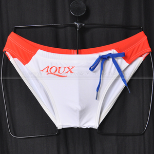 K1914-07■美品 AQUX メンズビキニ ブーメラン水着 競パン ホワイト×レッド M