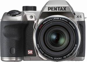 【中古】PENTAX X-5 クラシックシルバー 1,600万画素 超広角-超望遠ズームレンズ 単3型電池仕様 デュアル手ぶれ補正 高速連写 X-5