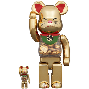 《ベアブリック 招き猫 小判 開運 金メッキ 100％ & 400％ BE@RBRICK》 medicomtoy メディコムトイ