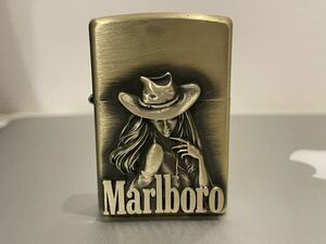 1円 ZIPPO ライター マルボロ Marlboroジッポ Zippoオイルライター真鍮製 中古品 喫煙グッズ ジッポー 火花確認済R67365