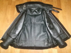 ●極美●LEATHER HOLICレザーホリック●稀少!大戦B3・黒・XL(3L位)●ムートン/別革ホースハイド馬革/5ポケ●A2B6B7B9AVIREXトップガンG1RAF