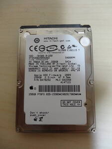 [送料無料 即決] Apple 純正 HITACHI 2.5inch HDD 250GB High Sierraインストール済み USED