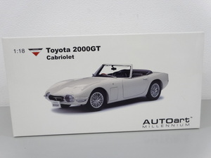 新品 未開封品 AUTO art MILLENNIUM オートアート ミレニアム TOYOTA 2000GT Cabriolet トヨタ カブリオレ 1/18 ホワイト 白 ミニカー