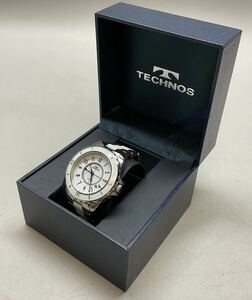 未使用 TECHNOS テクノス ホワイト セラミック レディース 腕時計 クオーツ