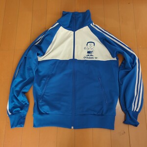 ダウンタウン浜ちゃん着用モデル] adidas(アディダス)トラックジャケット/ジャージ/Trimm Dich/3ストライプ/ブルー/サイズＯ