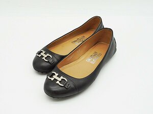 ◇【Salvatore Ferragamo サルヴァトーレ・フェラガモ】ガンチーニ ドライビングシューズ ブラック/シルバー金具 6 1/2M