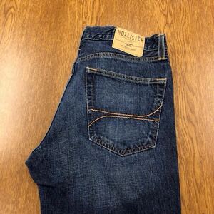 【FE211】HOLLISTER W32 L34 色落ち加工 ジーンズ ジーパン デニムパンツ メンズブランド古着 ホリスター 送料無料