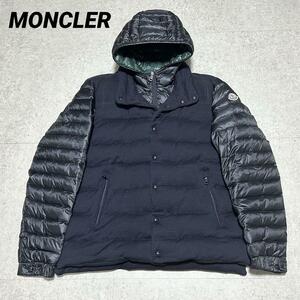 大きいサイズ 5 MONCLER フード付ダウン オーベルビル レイヤード ダウンジャケット ダウン90フェザー10