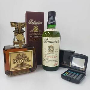 M37764(064)-509/AM10000【千葉県内のみ発送】酒 ２本まとめ Suntory Whisky ROYAL Aged 15 Years/Ballantine