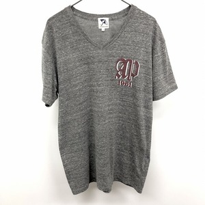 アーノルドパーマー Arnold Palmer Tシャツ 柔らかめの生地感 ロゴプリント Vネック 半袖 ポリ×綿×レーヨン 3 (L) ヘザーグレー メンズ