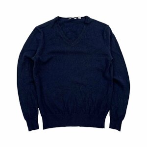 カシミヤ100%◆UNIQLO ユニクロ Vネック 長袖 ニット セーター Sサイズ/ネイビー系/メンズ