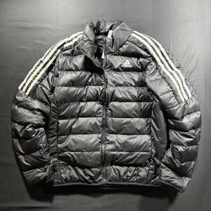 【格安送料】新品未使用 Lサイズ adidas アディダス ダウン ジャケット 防寒 保温 ダウン80% フェザー20% 3ストライプ アウター 正規品