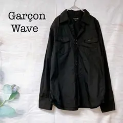 Garçon Wave　長袖シャツ　Ｌサイズ　ホック　個性派　古着　カジュアル