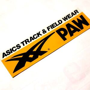 【当時物】ASICS TRACK & FIELD WEAR PAW ステッカー 180×50mm タイガー パウ 陸上 ランニング マラソン スパイク レトロ 短距離 長距離