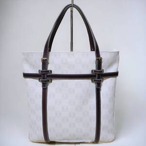 美品 ロエベ アナグラム トートバッグ PVCレザー ホワイト レディース Loewe Anagram Tote Bag PVC Leather White Ladies