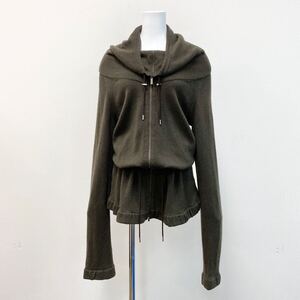 Sk21 〈カシミヤ100%〉 theory luxe セオリーリュクス 長袖ニットカーディガン ジップアップ ペプラムトップス 38 M相当 レディース 女性服