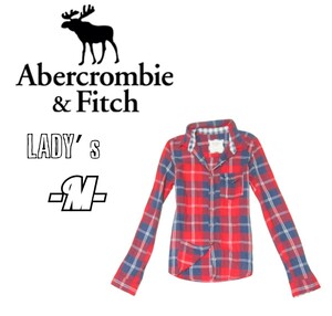 レディースM◇Abercrombie＆Fitch◇長袖ネルシャツ　赤